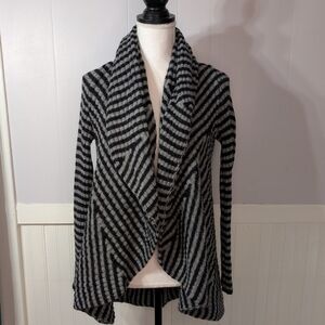 Lineamaglia Sweater Cardigan Knit Wool Alpaca striped, sz M, GUC, Made in Italy